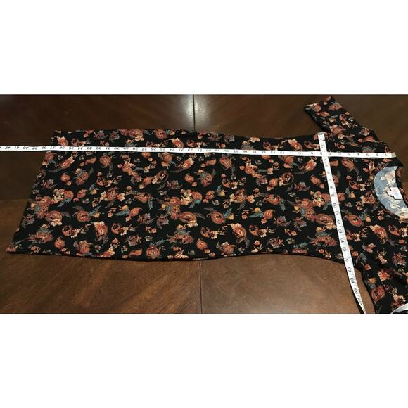 LuLaRoe Womens Dress Size Extra Small XS Julia Black Orange Teal Paisley Bodycon - Picture 6 of 8